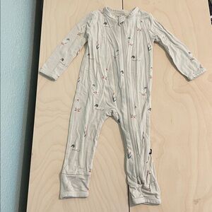 Kyte BABY Cream duck Zip-Up Pajamas 6-12m